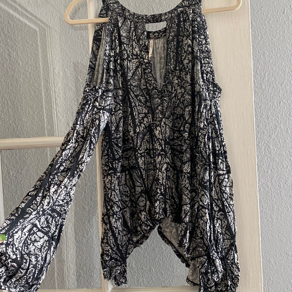 Free People long sleeve shirt with cutout shoulders